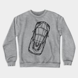 Black C8 racecar Silhouette Outline Supercar Sports car Racing car Crewneck Sweatshirt